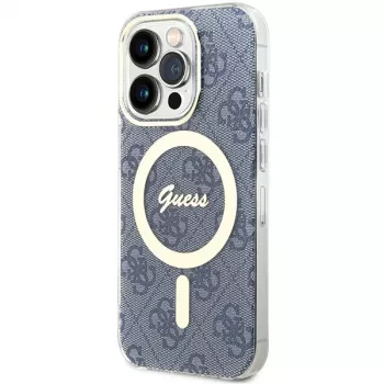 Guess GUHMP15LH4STB iPhone 15 Pro 6,1 inch blauw hardcase IML 4G MagSafe