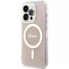 Guess GUHMP15LH4STP hardcase voor Apple iPhone 15 Pro 6,1 inch roze IML 4G MagSafe