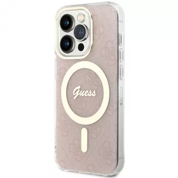 Guess GUHMP15LH4STP hardcase voor Apple iPhone 15 Pro 6,1 inch roze IML 4G MagSafe