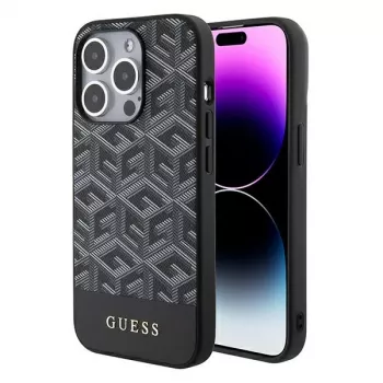 Guess GUHMP15XHGCFSEK iPhone 15 Pro Max 6,7 zwart hardcase GCube Stripes MagSafe