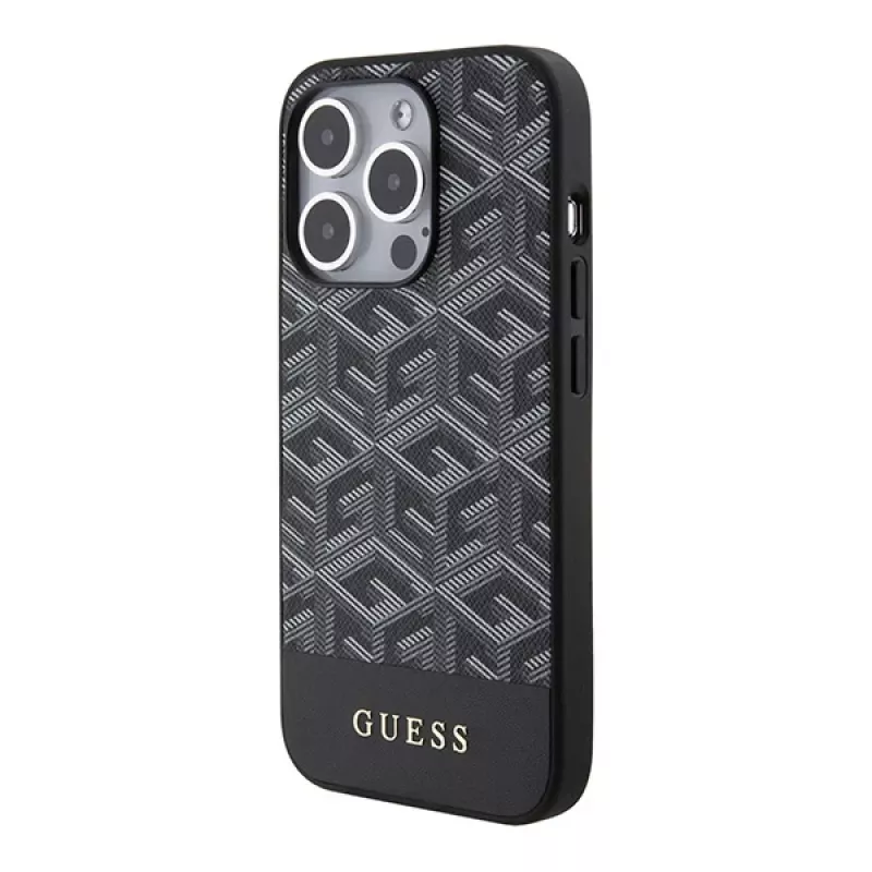 Guess GUHMP15XHGCFSEK iPhone 15 Pro Max 6,7 zwart hardcase GCube Stripes MagSafe