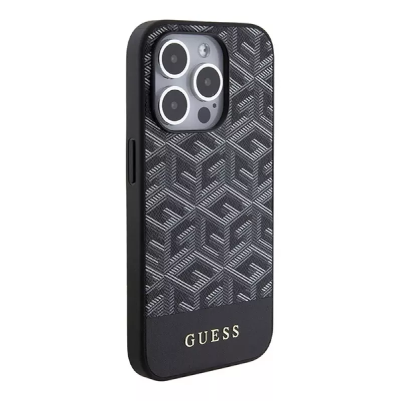 Guess GUHMP15XHGCFSEK iPhone 15 Pro Max 6,7 zwart hardcase GCube Stripes MagSafe