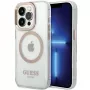 Guess GUHMP15SHTRMD Metal Outline hard case voor iPhone 15/14/13, goud, MagSafe