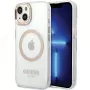 Guess GUHMP15MHTRMD Metal Outline hardcase voor iPhone 15 Plus / 14 Plus 6,7 inch goud met MagSafe