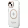 Guess GUHMP15MHTRMD Metal Outline hardcase voor iPhone 15 Plus / 14 Plus 6,7 inch goud met MagSafe