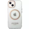 Guess GUHMP15MHTRMD Metal Outline hardcase voor iPhone 15 Plus / 14 Plus 6,7 inch goud met MagSafe