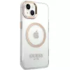 Guess GUHMP15MHTRMD Metal Outline hardcase voor iPhone 15 Plus / 14 Plus 6,7 inch goud met MagSafe