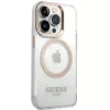 Guess GUHMP15LHTRMD Metal Outline hard case voor Apple iPhone 15 Pro 6,1 inch goud MagSafe