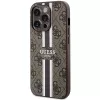 Guess GUHMP15LP4RPSW iPhone 15 Pro 6,1 inch hardcase bruin bedrukte strepen MagSafe