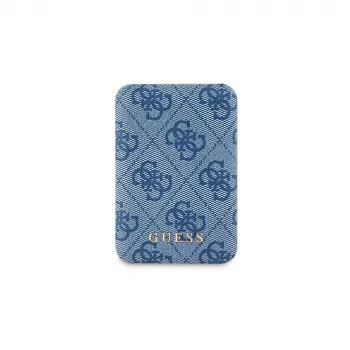 Guess draadloze powerbank 5000mAh blauw 4G leer metaal logo MagSafe 15W