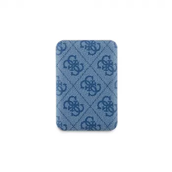 Guess draadloze powerbank 5000mAh blauw 4G leer metaal logo MagSafe 15W