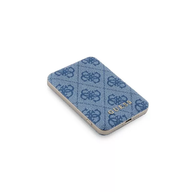 Guess draadloze powerbank 5000mAh blauw 4G leer metaal logo MagSafe 15W