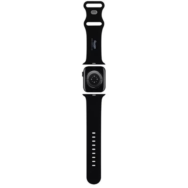 Hello Kitty HKAWLSCHBLK siliconen armband voor Apple Watch 42/44/45/49mm zwart