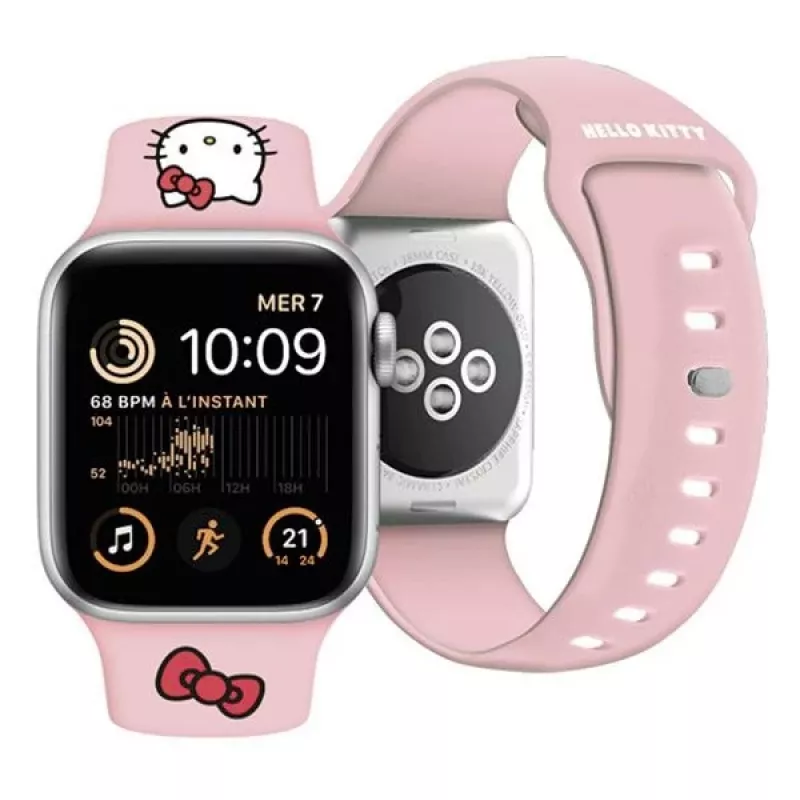 Hello Kitty HKAWLSCHBLP siliconen armband voor Apple Watch 42/44/45/49mm roze