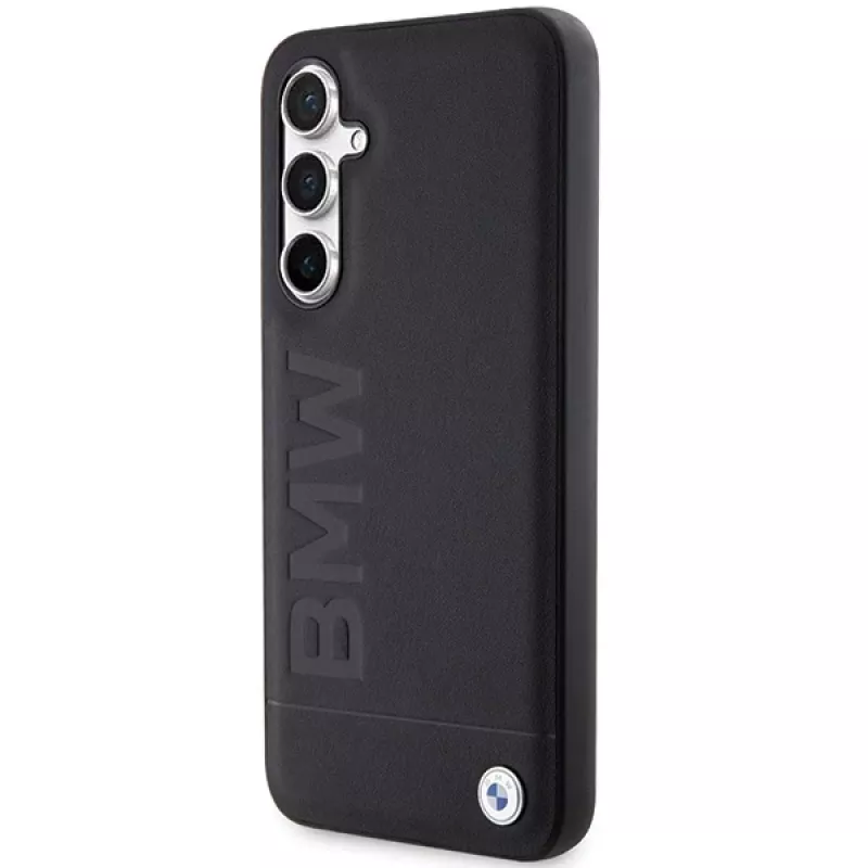 BMW S23 FE S711 zwart leer hot stamp case voor Samsung Galaxy S23 FE