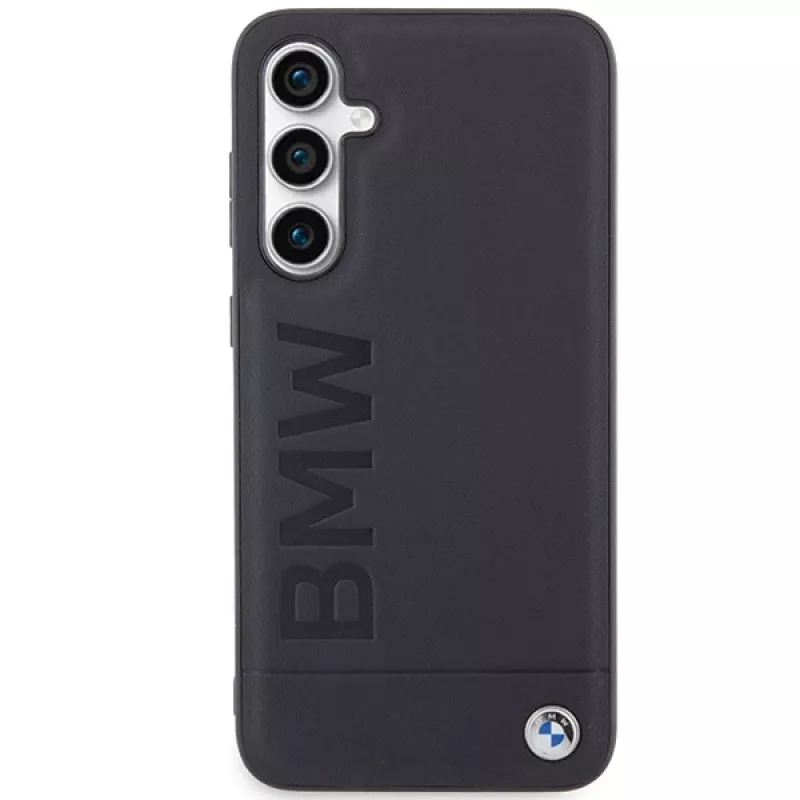 BMW S23 FE S711 zwart leer hot stamp case voor Samsung Galaxy S23 FE