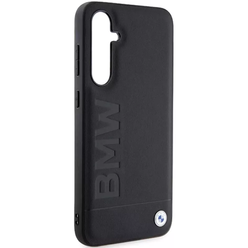 BMW S23 FE S711 zwart leer hot stamp case voor Samsung Galaxy S23 FE