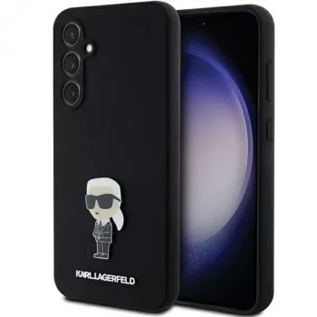 Karl Lagerfeld KLHCS23FEMHKNPK S23 FE S711 zwart siliconen Ikonik Metal Pin beschermhoes