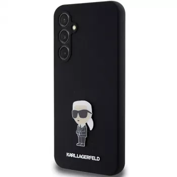 Karl Lagerfeld KLHCS23FEMHKNPK S23 FE S711 zwart siliconen Ikonik Metal Pin beschermhoes