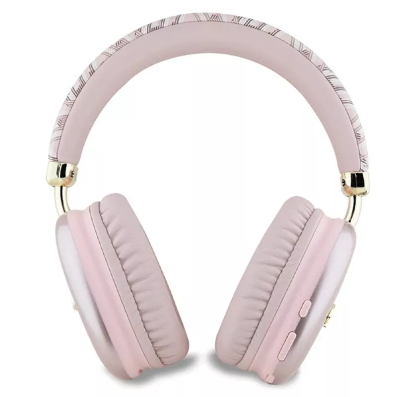 Guess Gcube Metallic Script Logo On-Ear Bluetooth-koptelefoon roze