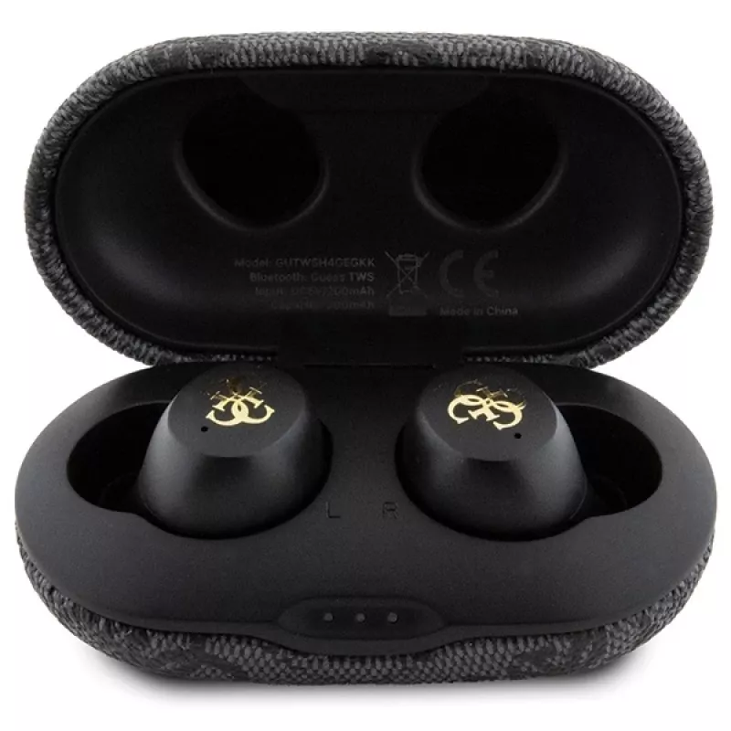Guess 4G Metal Logo Bluetooth TWS ENC-oordopjes met oplaadcase (zwart)