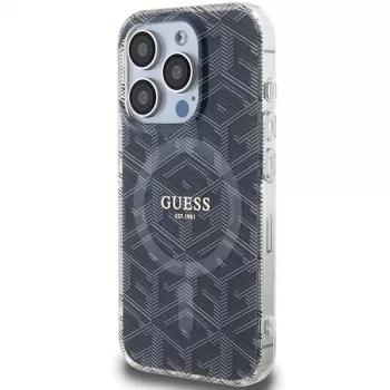 Guess GUHMP15XHGCUSTGK iPhone 15 Pro Max 6.7 hardcase IML GCube MagSafe zwart