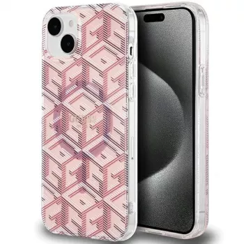 Guess GUHMP15MHGCUSTGP iPhone 15 Plus / 14 Plus 6,7 inch roze hardcase IML GCube MagSafe