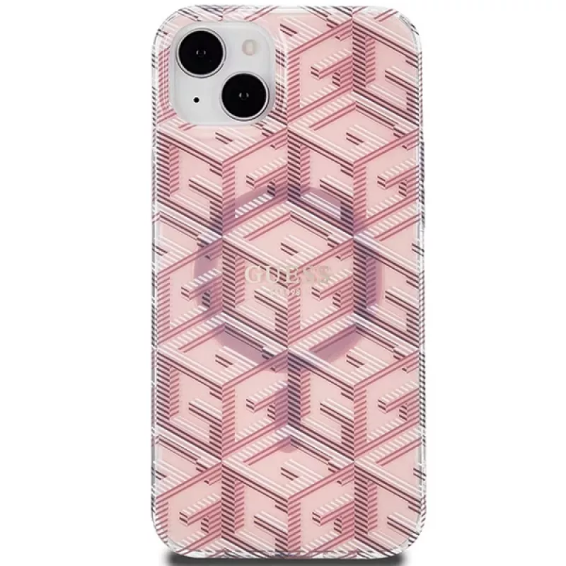 Guess GUHMP15MHGCUSTGP iPhone 15 Plus / 14 Plus 6,7 inch roze hardcase IML GCube MagSafe