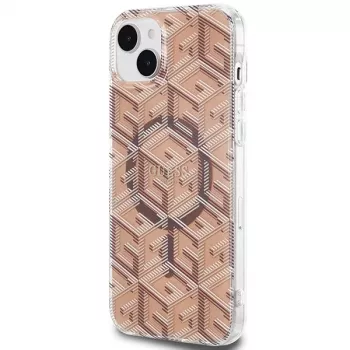 Guess GUHMP15SHGCUSTGW iPhone 15 / 14 / 13 6,1 inch bruine hardcase IML GCube MagSafe