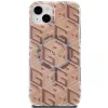 Guess GUHMP15MHGCUSTGW GCube hardcase voor iPhone 15 Plus / 14 Plus 6,7 inch bruin IML MagSafe
