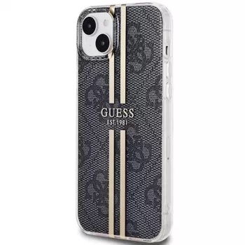 Guess GUHCP15MH4PSEGK hardcase voor Apple iPhone 15 Plus / 14 Plus 6,7 inch zwart 4G Gold Streifen