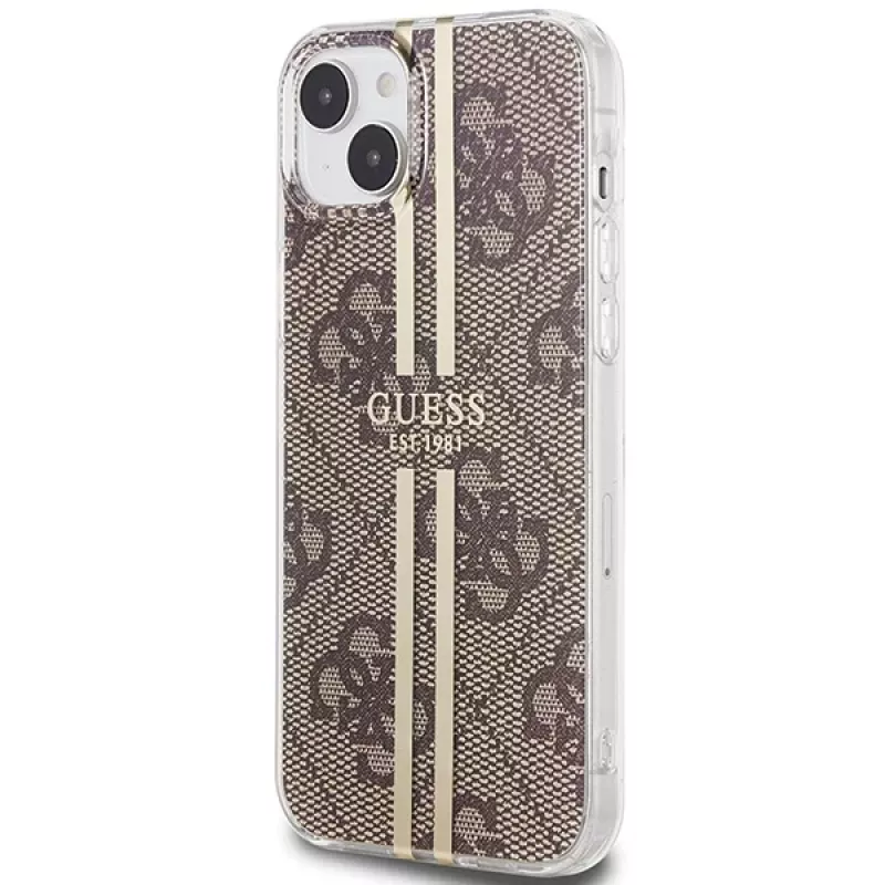 Guess GUHCP15MH4PSEGW iPhone 15 Plus / 14 Plus 6,7 inch hardcase IML 4G Gold Stripe bruin