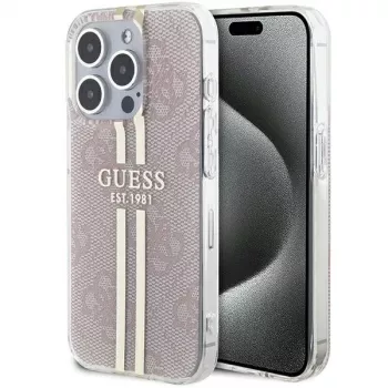 Guess GUHCP14XH4PSEGP iPhone 14 Pro Max 6,7 inch roze hardcase IML 4G Gold Stripe