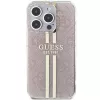 Guess GUHCP15LH4PSEGP iPhone 15 Pro 6,1 inch roze hardcase IML 4G Gold Stripe