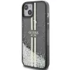 Guess GUHCP15MLFCSEGK Liquid Glitter Gold Stripes hardcase voor iPhone 15 Plus / 14 Plus 6,7 inch - zwart