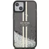 Guess GUHCP15MLFCSEGK Liquid Glitter Gold Stripes hardcase voor iPhone 15 Plus / 14 Plus 6,7 inch - zwart