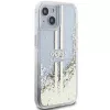Guess GUHCP15MLFCSEGT iPhone 15 Plus / 14 Plus 6,7 inch transparante hardcase Liquid Glitter Gold Streifen
