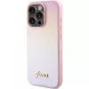 Guess Saffiano Iridescent Script hardcase voor Apple iPhone 15 Pro 6,1 inch - roze