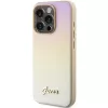 Guess GUHCP15LPSAIRSD Saffiano Iridescent Script hardcase voor Apple iPhone 15 Pro 6,1 inch goud