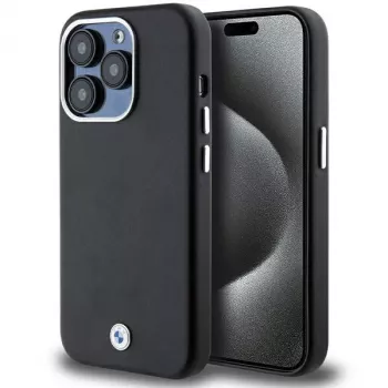 BMW Signature Wrapped Metal MagSafe Case voor iPhone 14 Pro Max 6,7 inch zwart