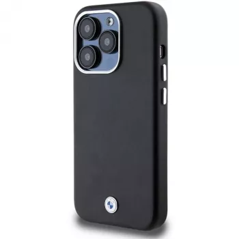 BMW Signature Wrapped Metal MagSafe Case voor iPhone 14 Pro Max 6,7 inch zwart