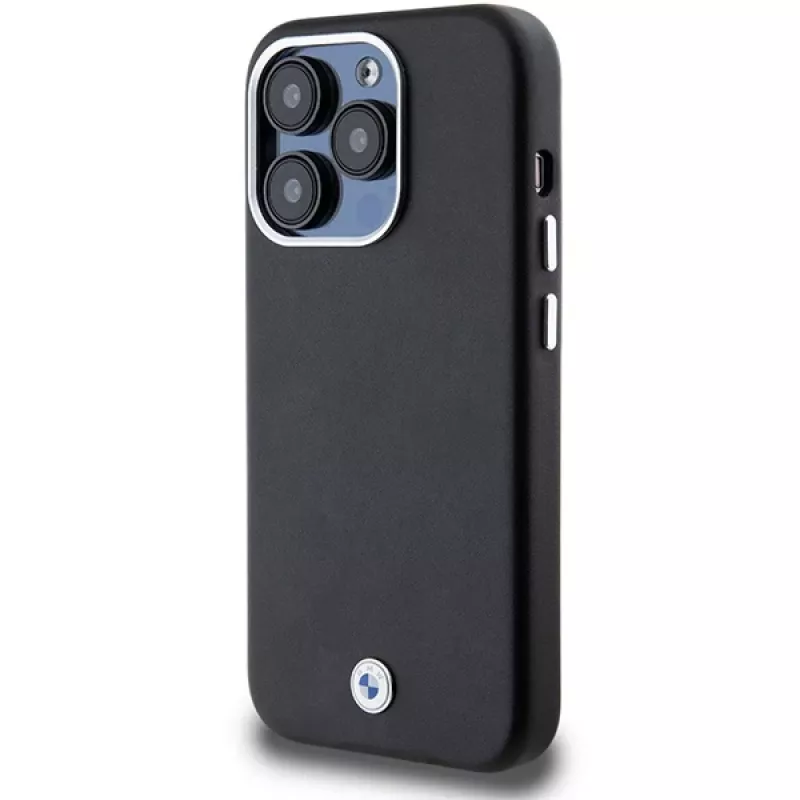 BMW Signature Wrapped Metal MagSafe Case voor iPhone 14 Pro Max 6,7 inch zwart