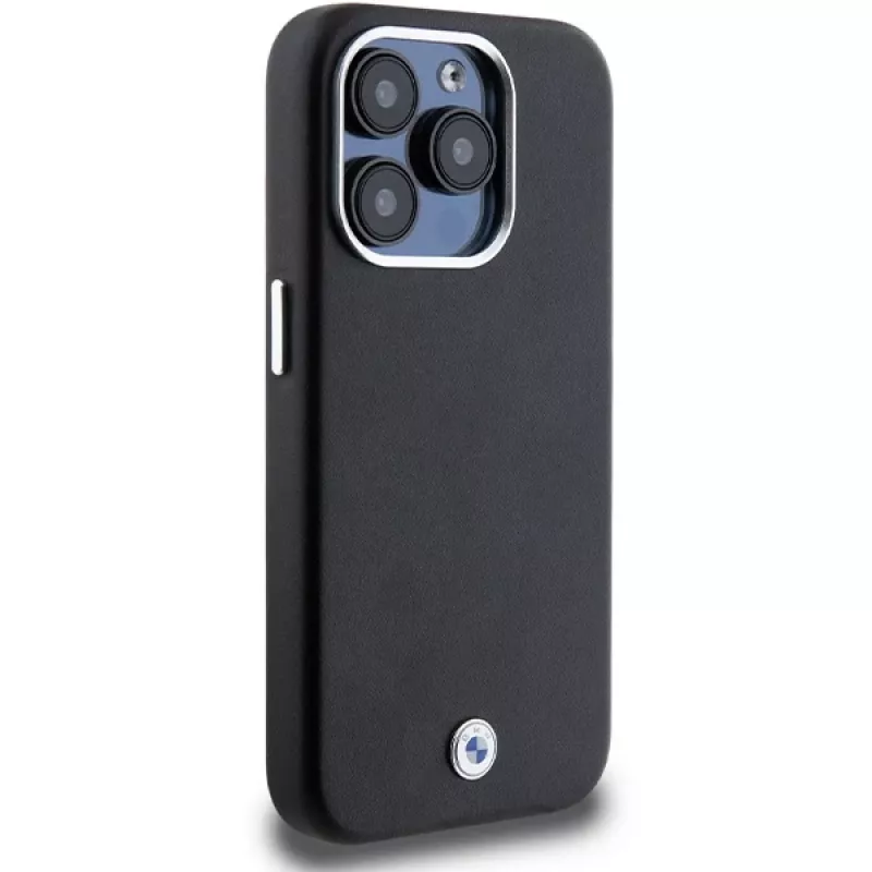 BMW Signature Wrapped Metal MagSafe Case voor iPhone 14 Pro Max 6,7 inch zwart