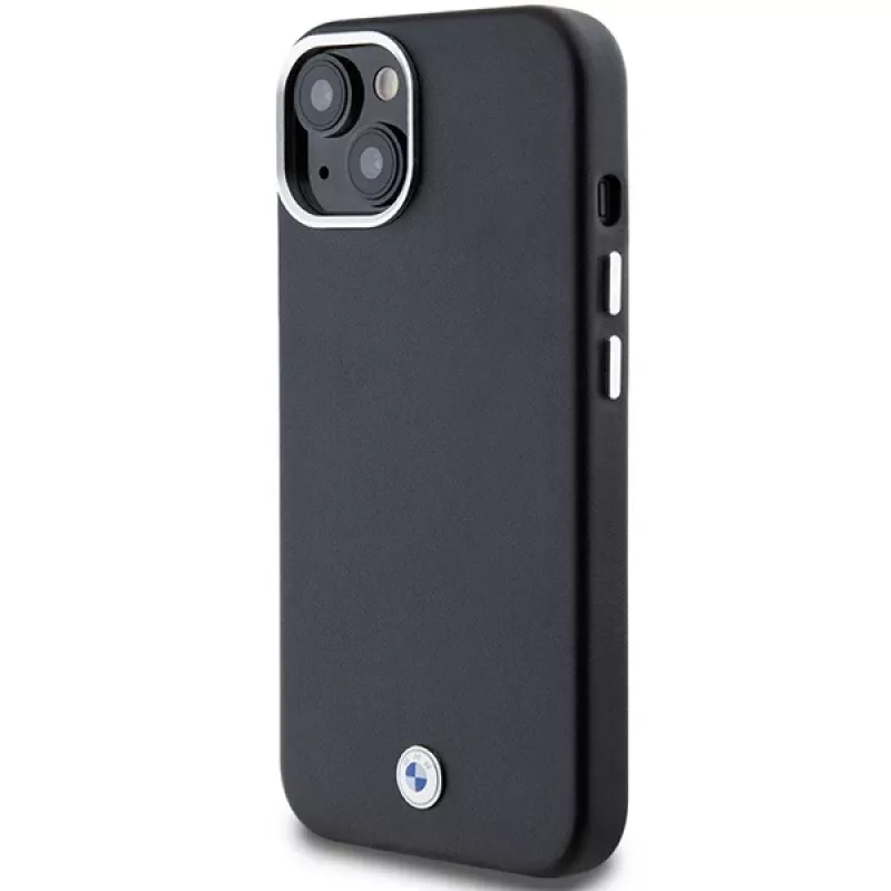 BMW M Collection Signature Wrapped Metal MagSafe case voor iPhone 15 Plus / 14 Plus - zwart