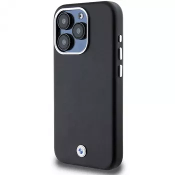 BMW Signature Wrapped Metal MagSafe Case voor Apple iPhone 15 Pro 6,1 inch zwart