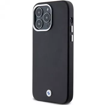 BMW Signature Wrapped Metal MagSafe Case voor iPhone 15 Pro Max 6,7 inch zwart