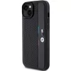 BMW M Collection Hardcase voor iPhone 15 Plus / 14 Plus 6,7 inch zwart geperforeerd Tricolor Line