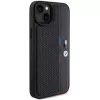 BMW M Collection Hardcase voor iPhone 15 Plus / 14 Plus 6,7 inch zwart geperforeerd Tricolor Line