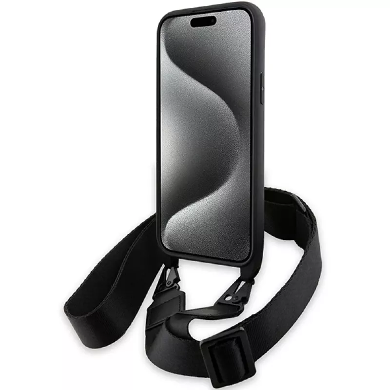 BMW BMHCP15S23PSCCK iPhone 15 / 14 / 13 zwart hardcase M Edition Carbon Stripe & Strap