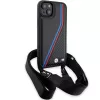 BMW BMHCP15S23PSVTK iPhone 15 / 14 / 13 zwart hardcase M Edition Carbon Tricolor Lines & Strap